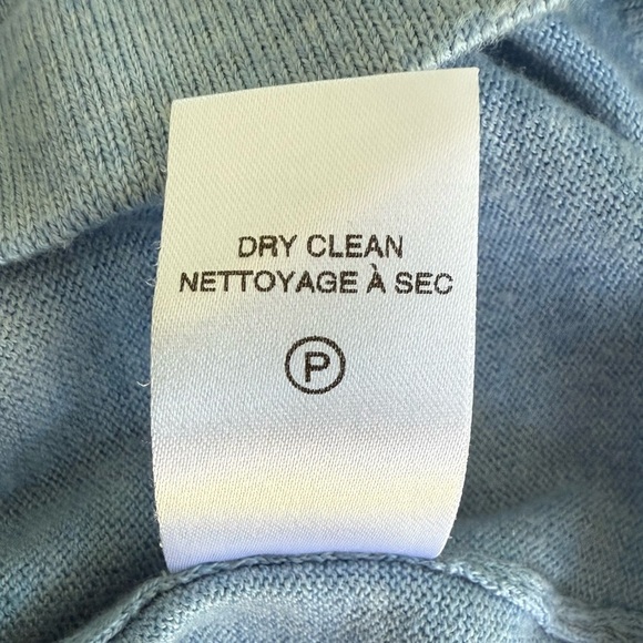 Raffi Men’s Cotton Cashmere 1/4 Zip Sweater Light Blue Size L - Picture 3 of 9